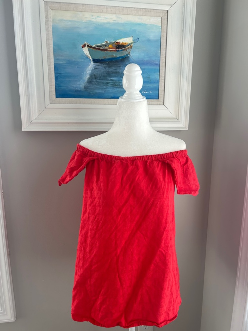 Jcrew Red Off-Shoulder Cotton Women’s Top XS